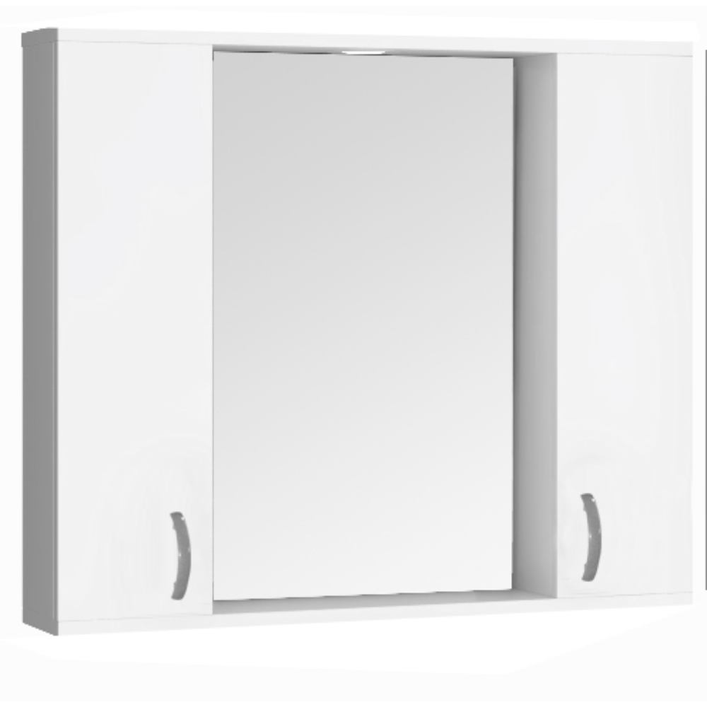 Oferte la Oglinda cu dulap pentru baie Badenmob, PAL lucios, alb, 2 usi, 1 polita, 75 x 60 x 14 cm