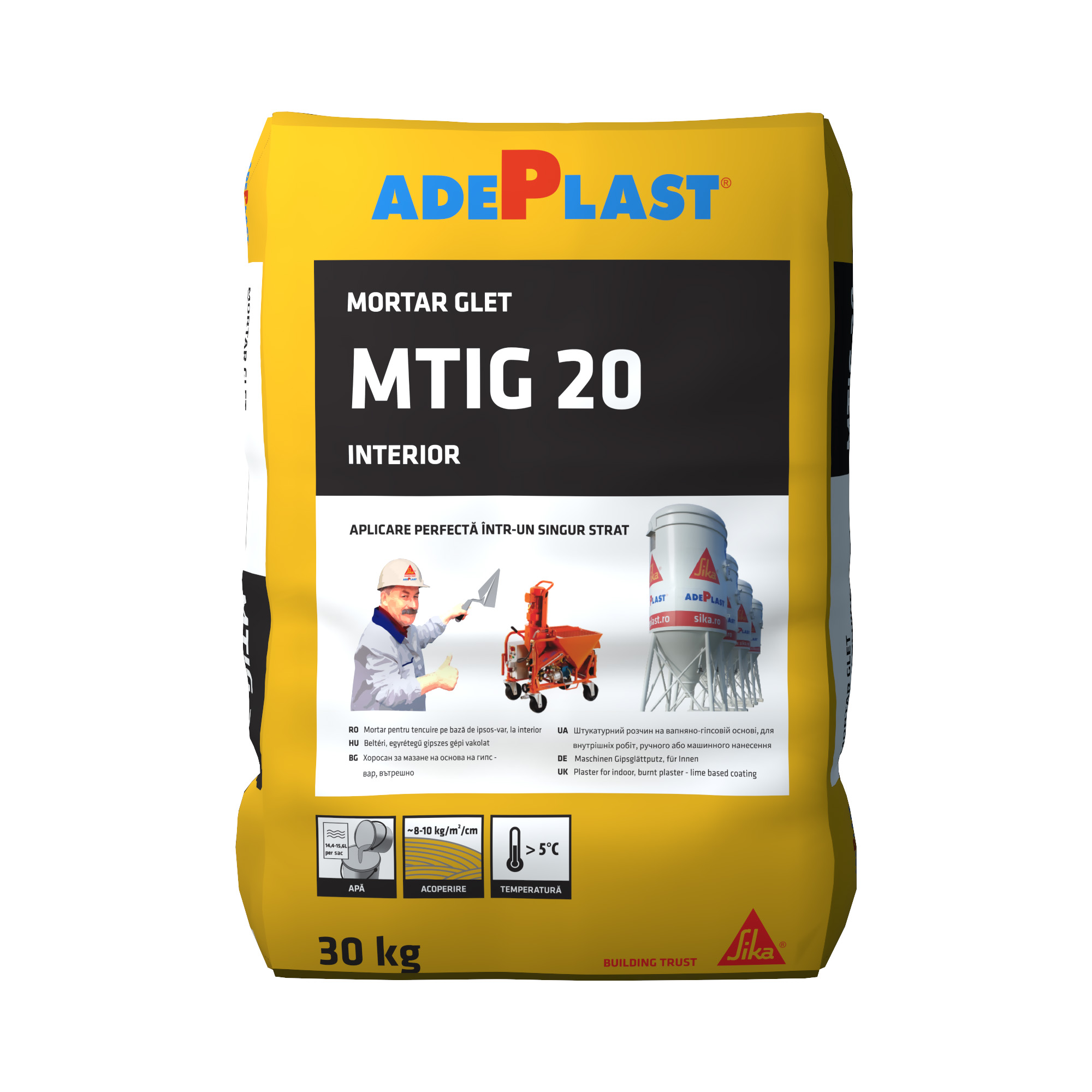 Oferte la Tencuiala mecanizata pe baza de ipsos Adeplast MTI-G  30 kg