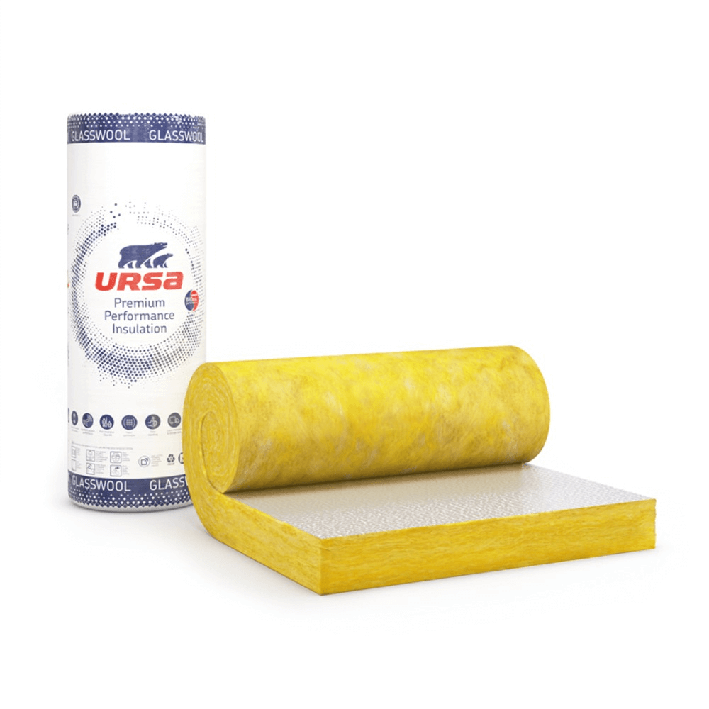 Oferte la Vata minerala de sticla Ursa Plus caserata cu aluminiu, 100 x 7000 x 1200 mm, 8,4m2/rola