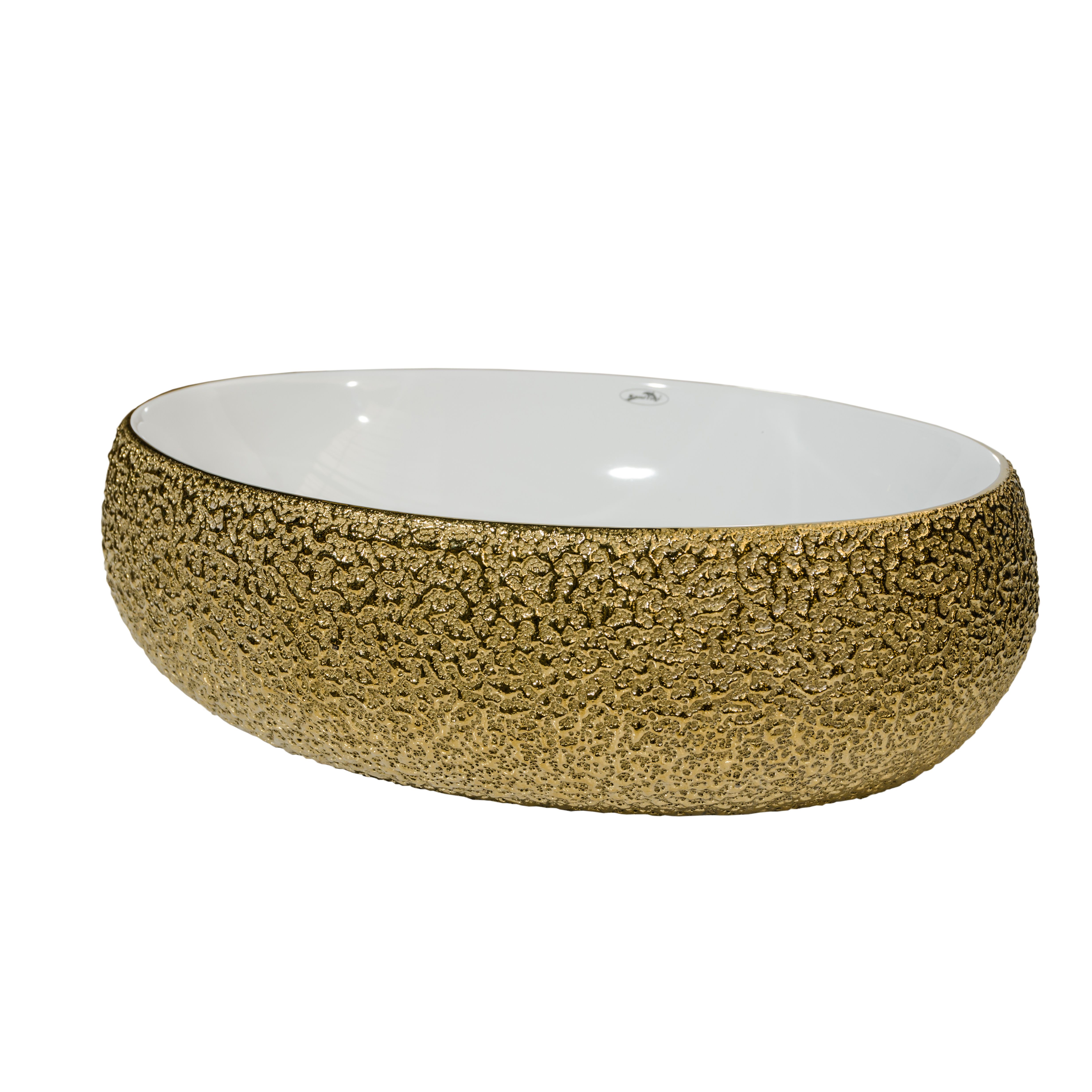 Oferte la Lavoar oval Sanitop Goldie, montaj blat, ceramica, auriu, 48 x 34 x 16 cm