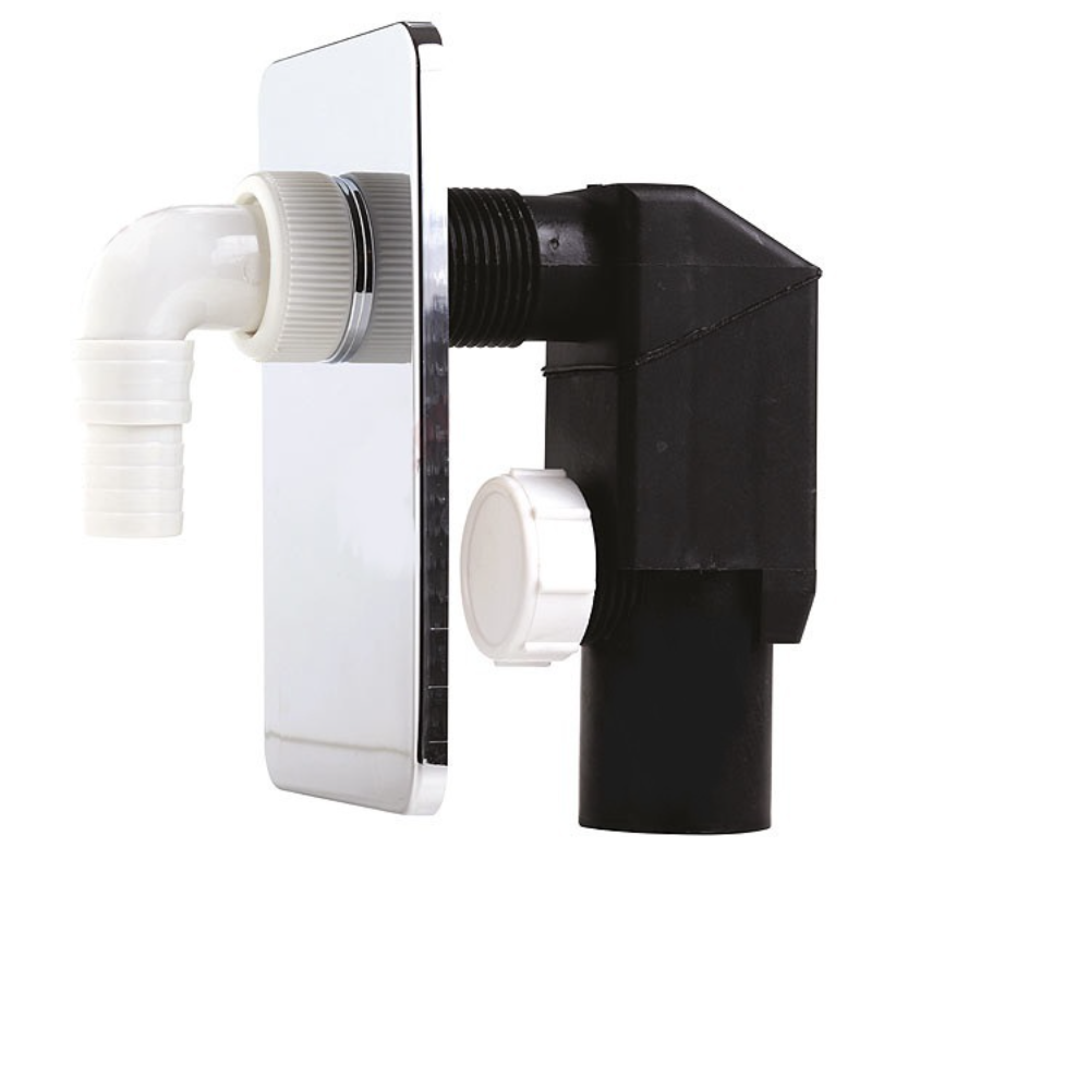 Sifon masina de spalat Ferro 460.0, plastic, alb/negru, 4 cm