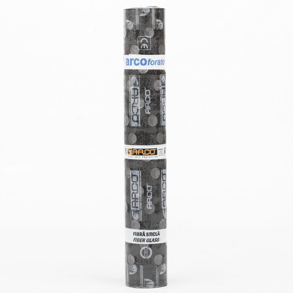 Oferte la Membrana bituminoasa de difuzie Arco Forato, armatura fibra de sticla, finisaj cu film PE, 0,750 kg/mp, 20 x 1 m