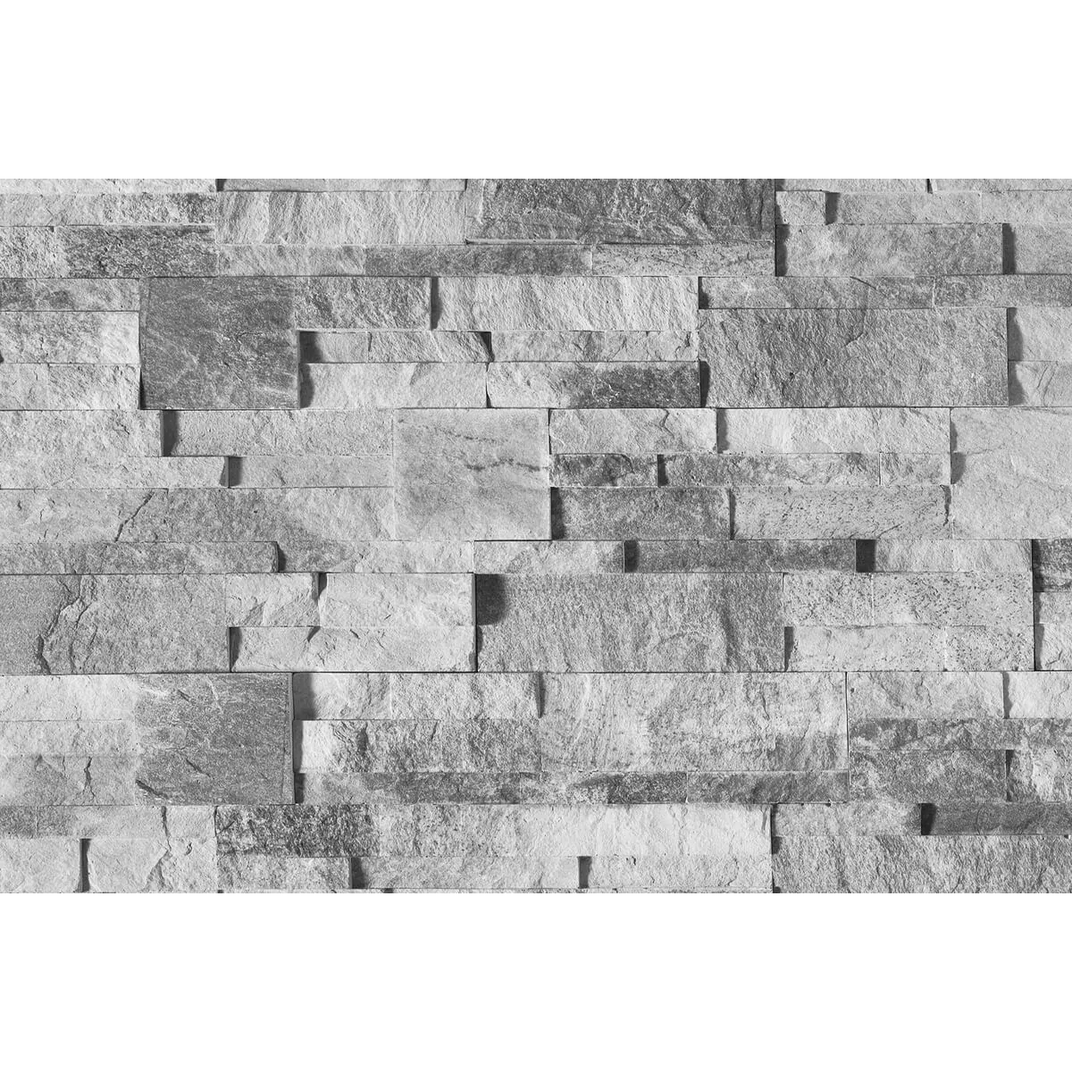 Piatra decorativa Modulo Prostack Grey, exterior/interior, montaj fara rost tip puzzle, nuante de gri, 40 x 17 x 1.5