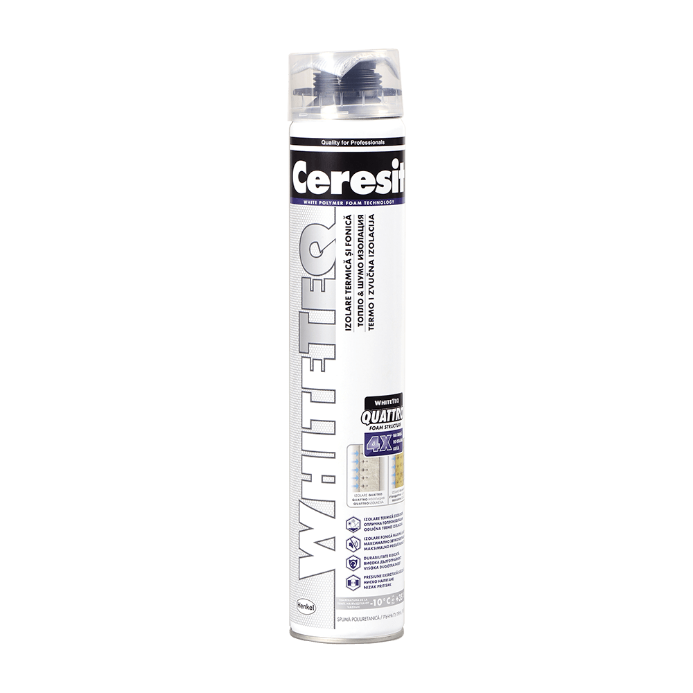 Oferte la Spuma poliuretanica, aplicare cu pistol, Ceresit White Teq Thermal & Sound, 750 ml