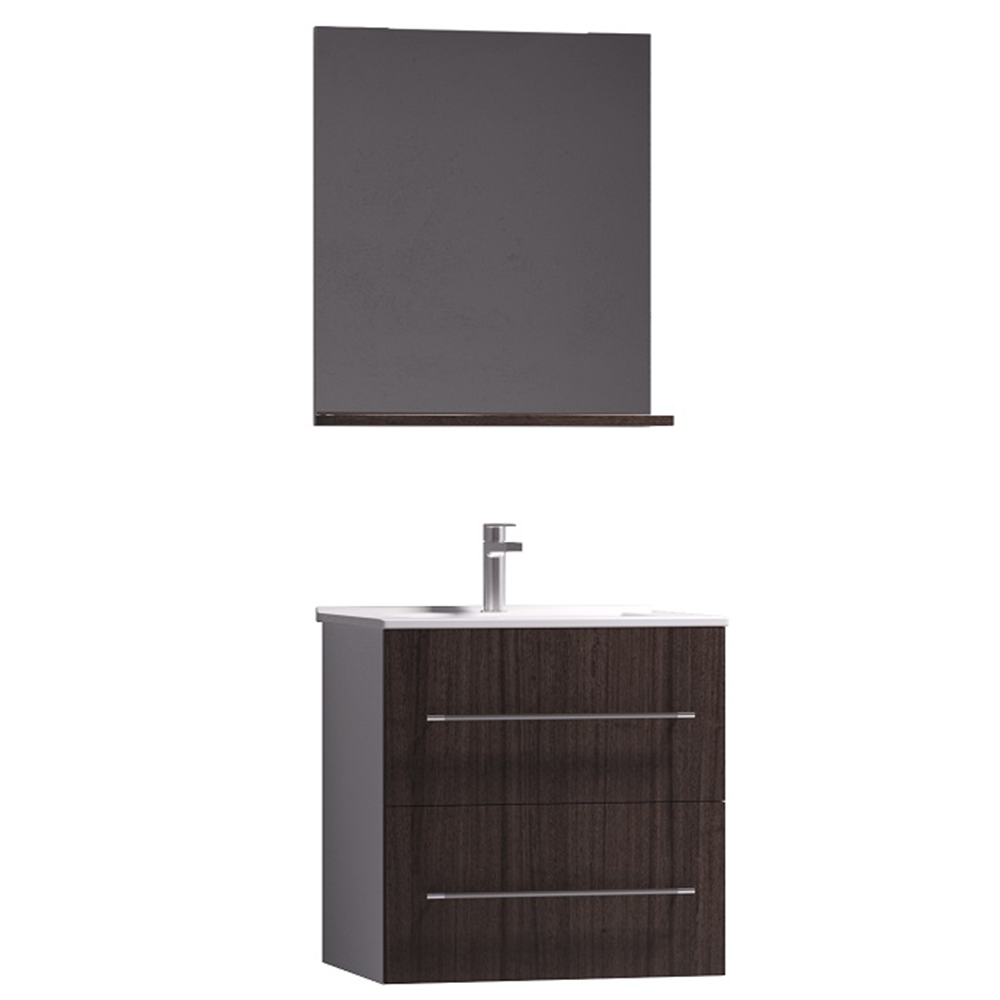 Oferte la Mobilier baie suspendat Badenmob 054B, masca, lavoar, oglinda cu polita, wenge 