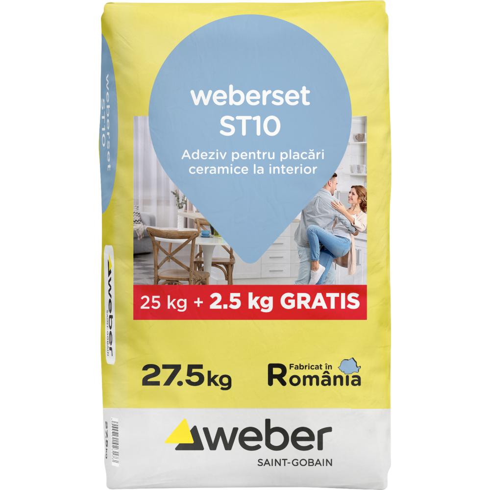 Oferte la Adeziv pentru placari ceramice Weber set ST10, interior, gri, 25 kg + 2.5 kg Overfill