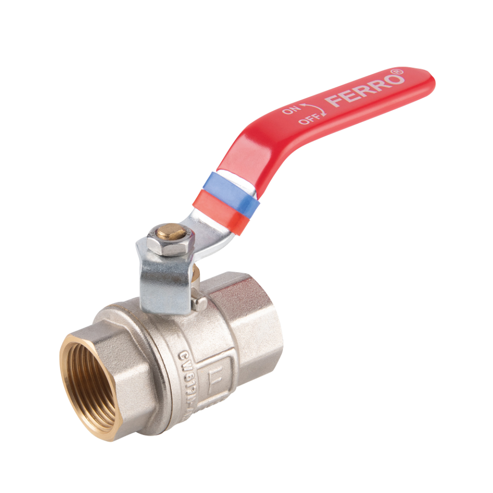 Robinet de trecere cu bila Ferro KFP7, alama, filet interior-interior 2 1/2, PN 25 bari