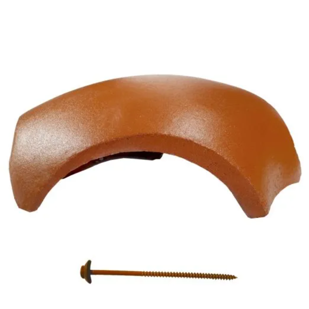 Oferte la Tigla de coama de ramificatie in 3 ape Terran Danubia + clema de fixare, natur, 320 x 360 mm, 4.8 kg/buc