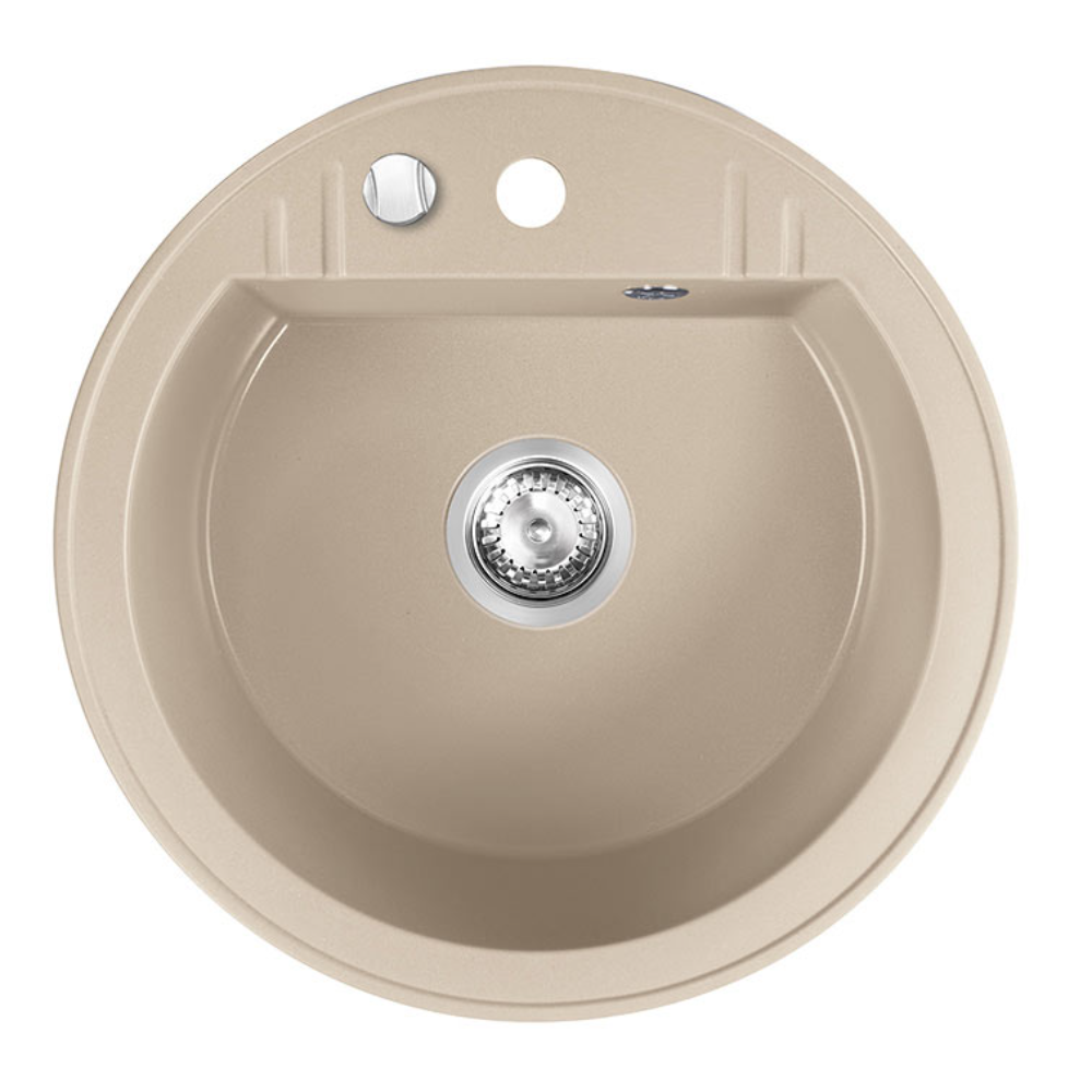 Oferte la Chiuveta bucatarie Ferro Mezzo DRGM1/51SA, granit, bej, rotunda, adancime 17,9 cm, 51 cm