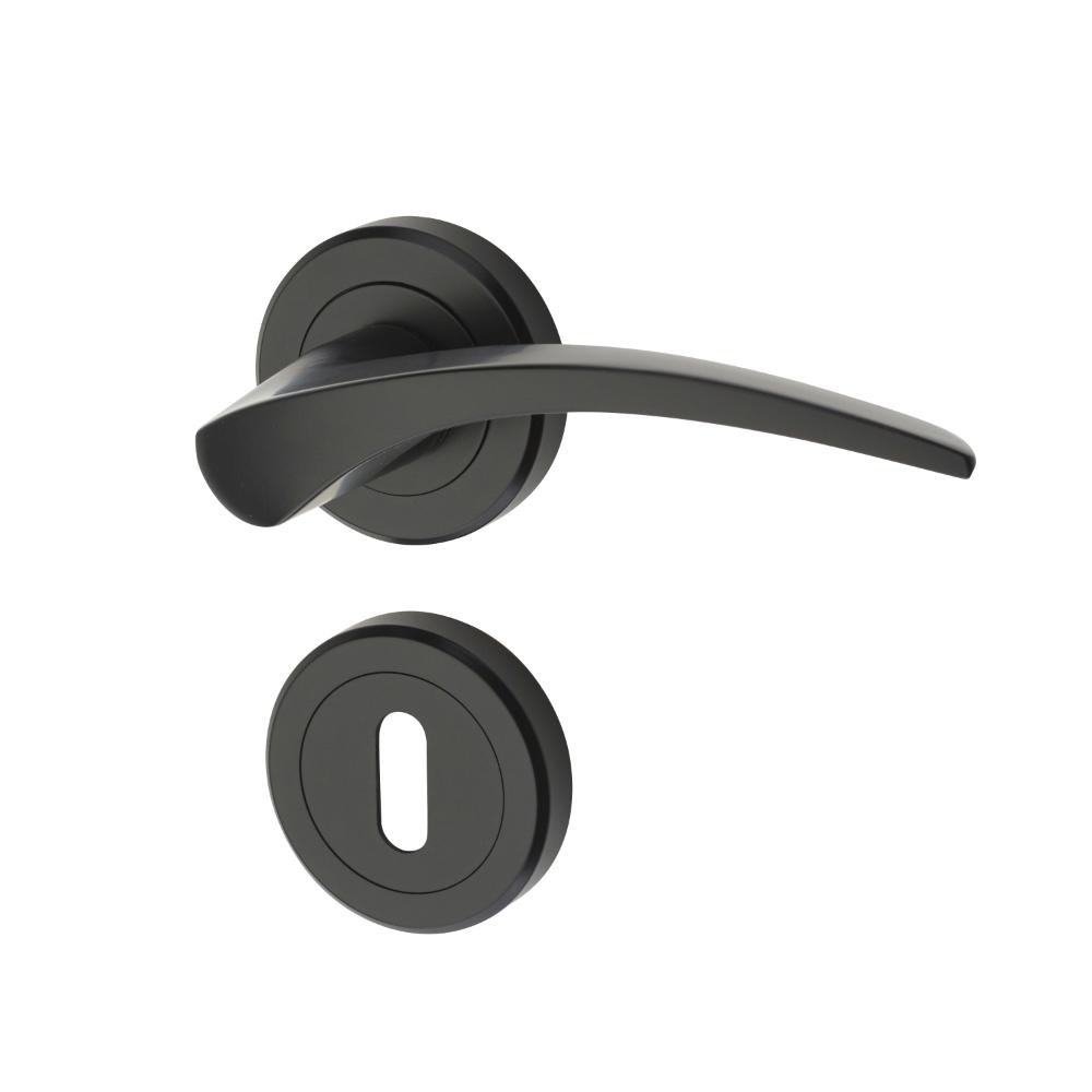 Oferte la Maner usa de interior pe rozeta rotunda Kite Yale, zinc, negru mat, 40 mm