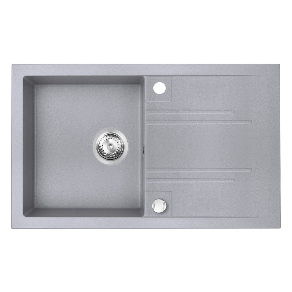 Chiuveta bucatarie Ferro Mezzo II DRGM48/58GA, granit, gri, cuva reversibila, adancime 15,7 cm, 58 x 48 cm