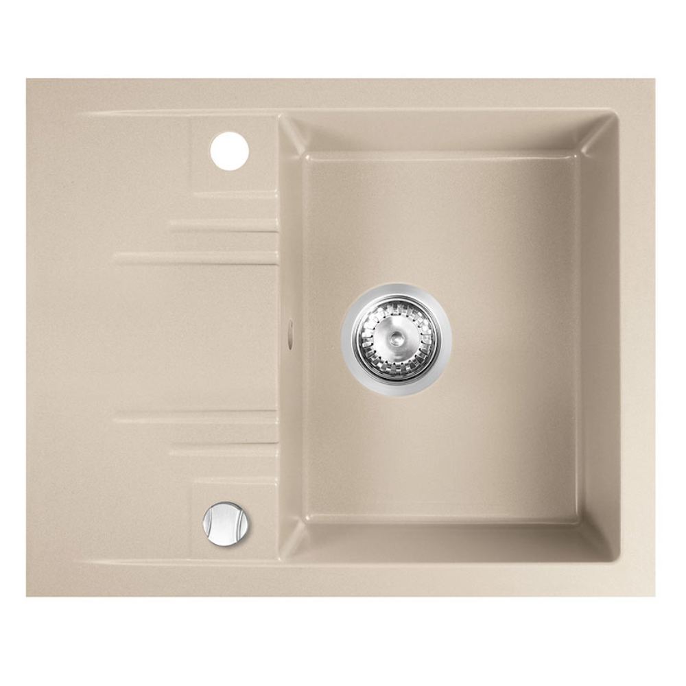 Oferte la Chiuveta bucatarie Ferro Mezzo II DRGM48/58SA, granit, bej, cuva reversibila, adancime 15,7 cm, 58 x 48 cm