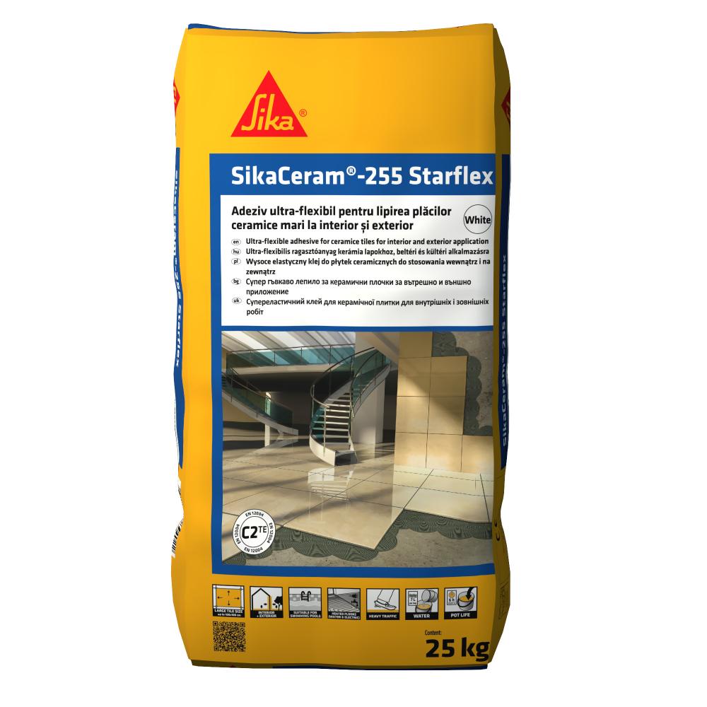 Oferte la Adeziv flexibil pentru placari ceramice SikaCeram-255 StarFlex, interior / exterior, alb, 25 kg