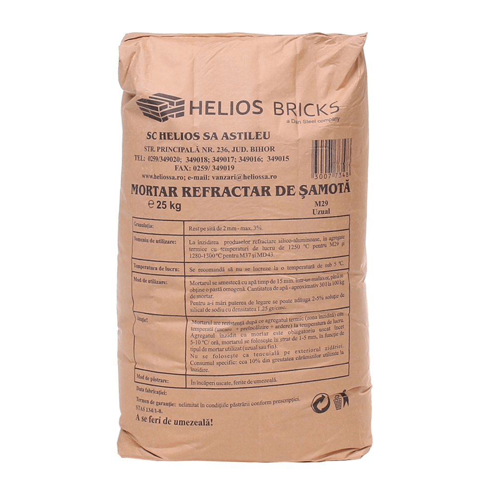 Oferte la Mortar pentru zidarie refractara Helios M29A, interior, 25 kg