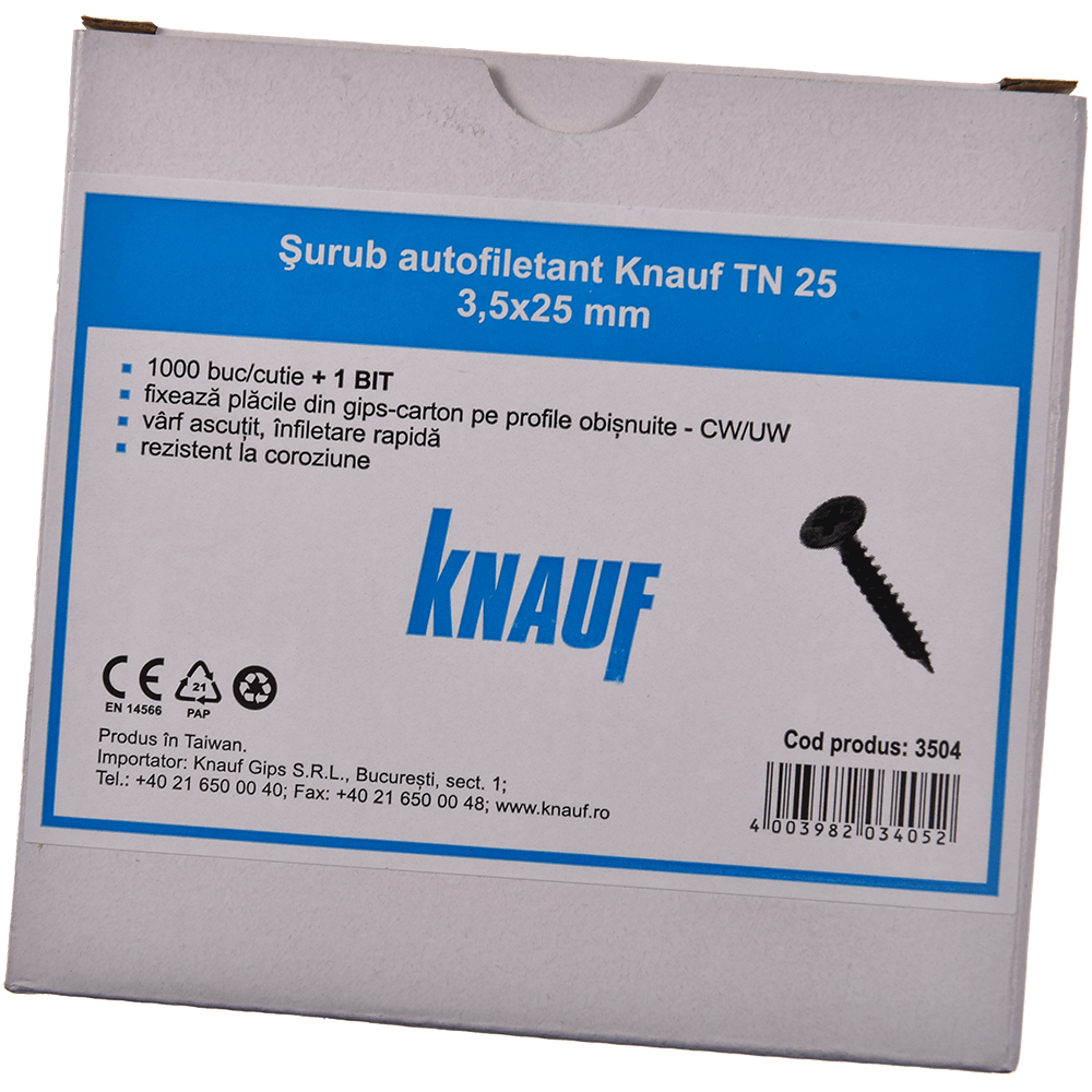 Oferte la Surub autofiletant Knauf TN25, 3,5 x 25mm, 1000 buc