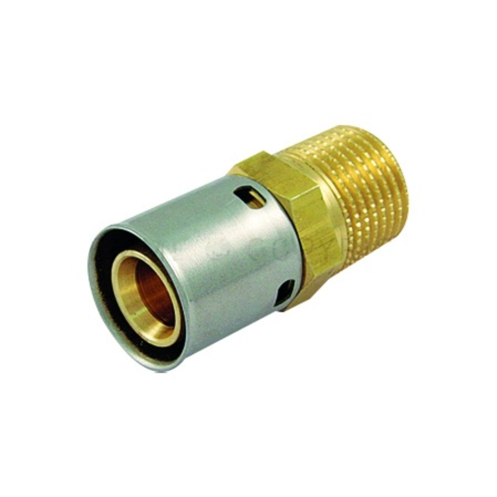 Oferte la Racord prin presare PeX Tiemme, alama, auriu, filet exterior, drept, 20 mm x 3/4