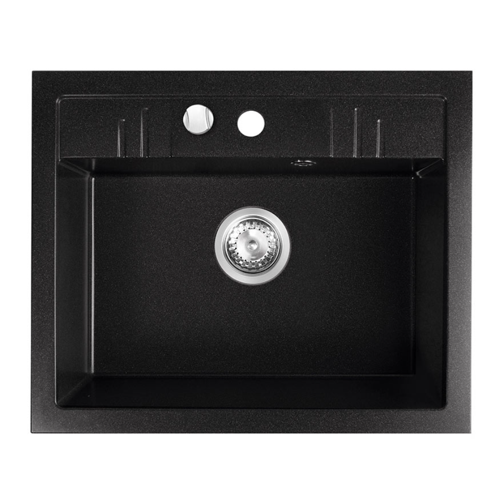 Oferte la Chiuveta bucatarie Ferro Mezzo II DRGM1/48/58BA, granit, negru, 1 cuva, adancime 17,6 cm, 58 x 48 cm