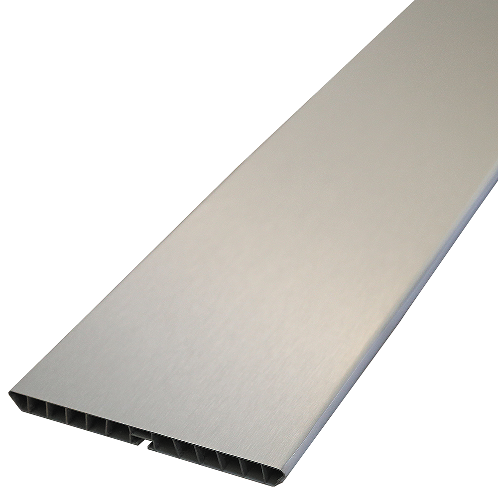 Oferte la Plinta din PVC cu finisaj aluminiu titan, L 4 m, H 150 mm