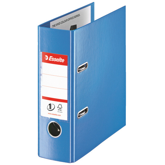 Oferte la Biblioraft A5, plastifiat PP/PP, margine metalica, 75 mm, ESSELTE - albastru vivida