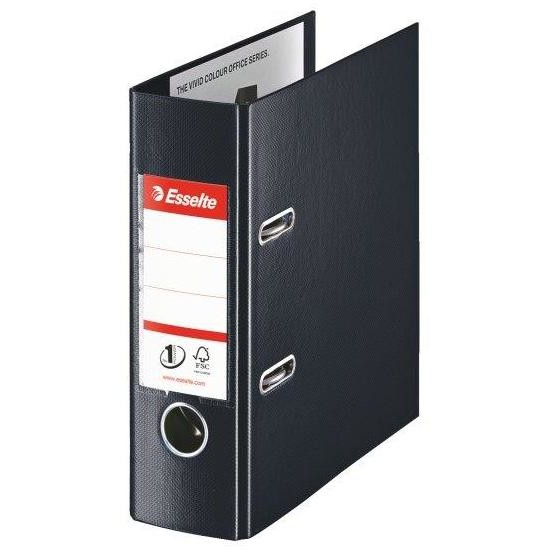 Oferte la Biblioraft A5, plastifiat PP/PP, margine metalica, 75 mm, ESSELTE - negru vivida
