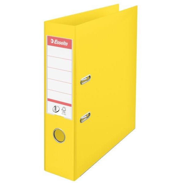 Oferte la Biblioraft A4, plastifiat PP/PP, margine metalica, 75 mm, ESSELTE No. 1 Power - galben vivida
