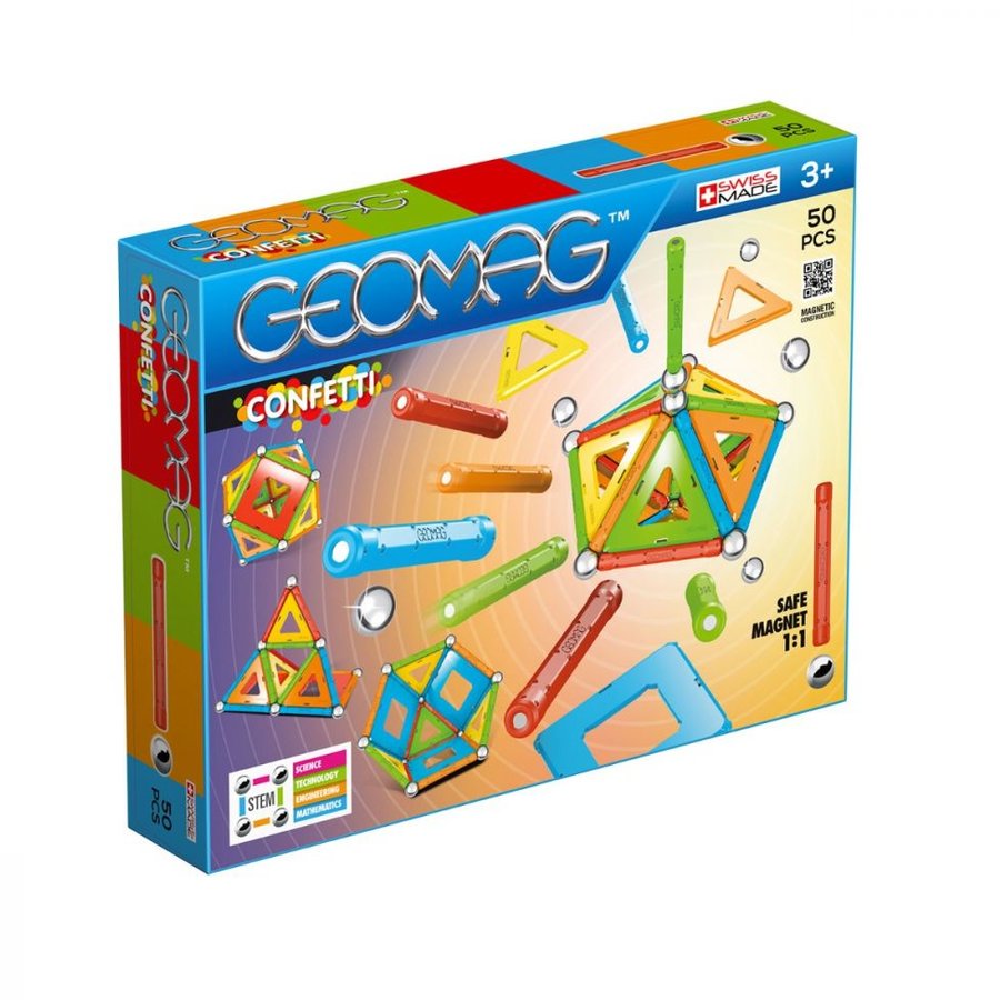Oferte la Set de constructie magnetic Confetti 50 Piese 3 Ani+