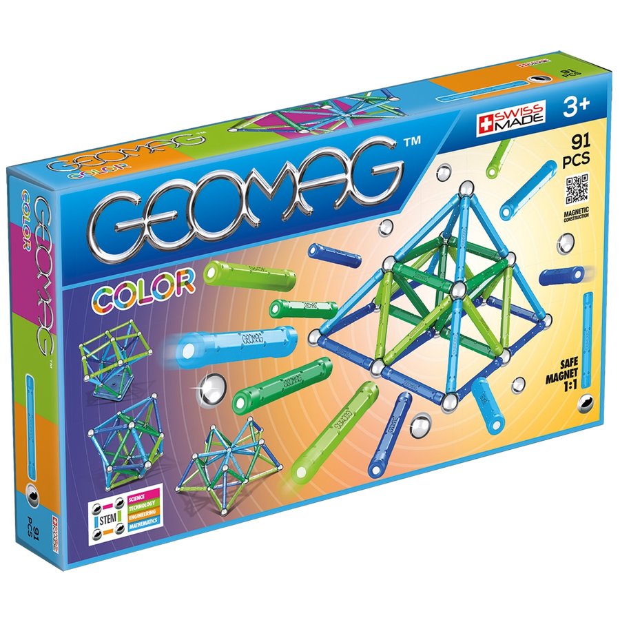 Oferte la Set de constructie magnetic Color 91 Piese 3 Ani+