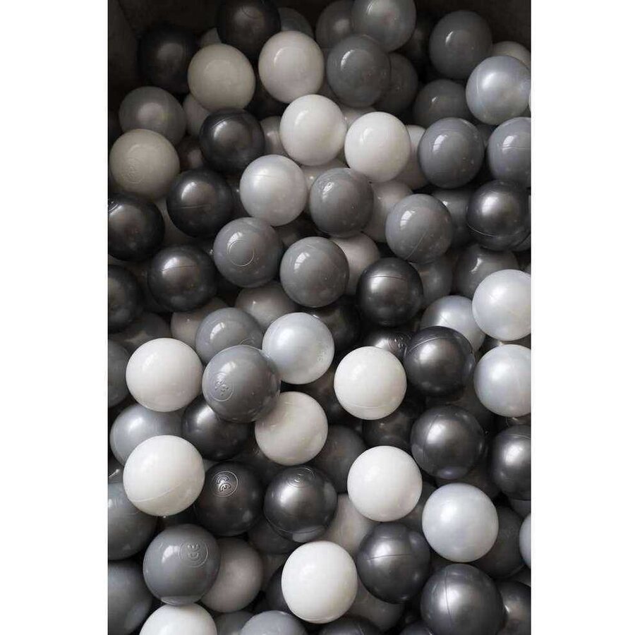 Oferte la Set 200 Bile din Plastic Colorate 7cm Alb / Gri Deschis / Gri Inchis