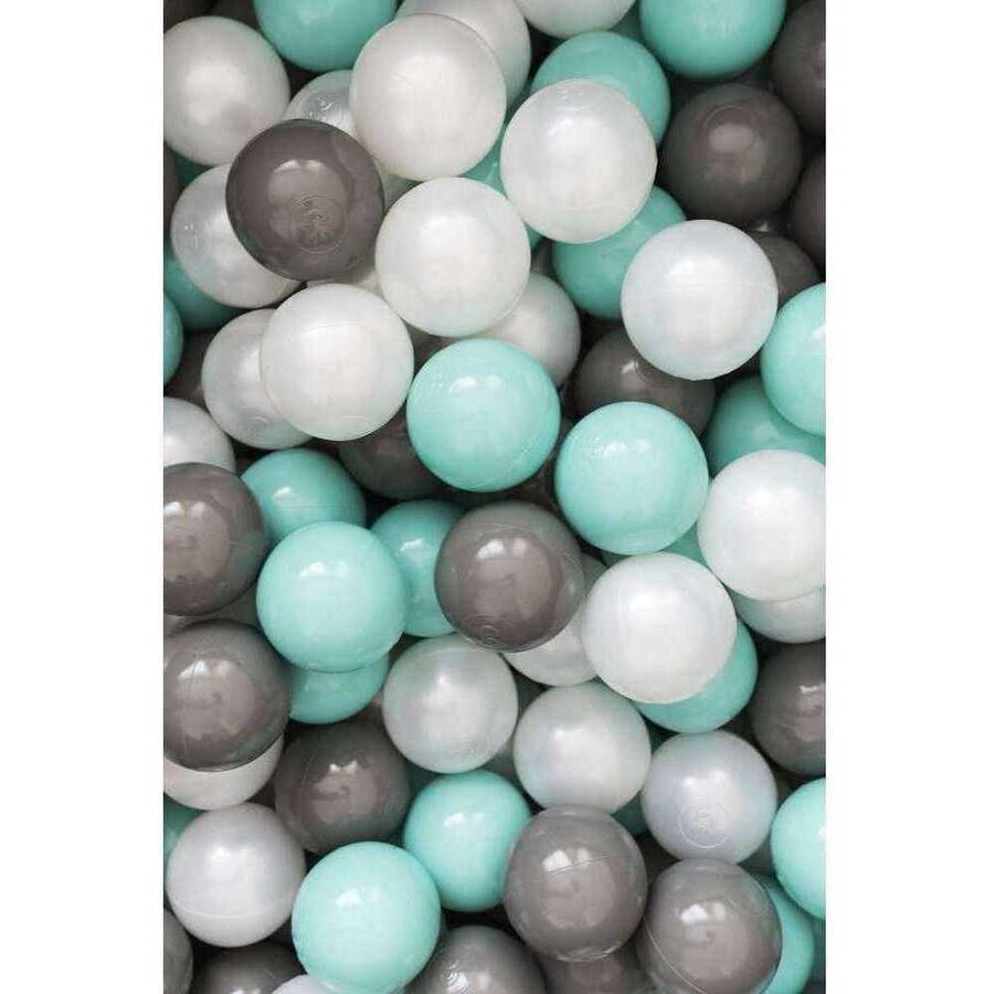 Oferte la Set 200 Bile din Plastic Colorate 7cm Alb / Verde Menta / Gri