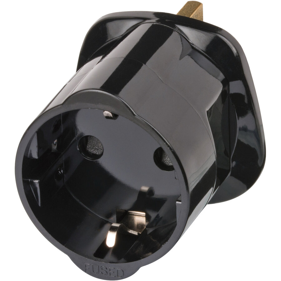 Oferte la Adaptor Priza De Calatorie Plug EU/GB Negru
