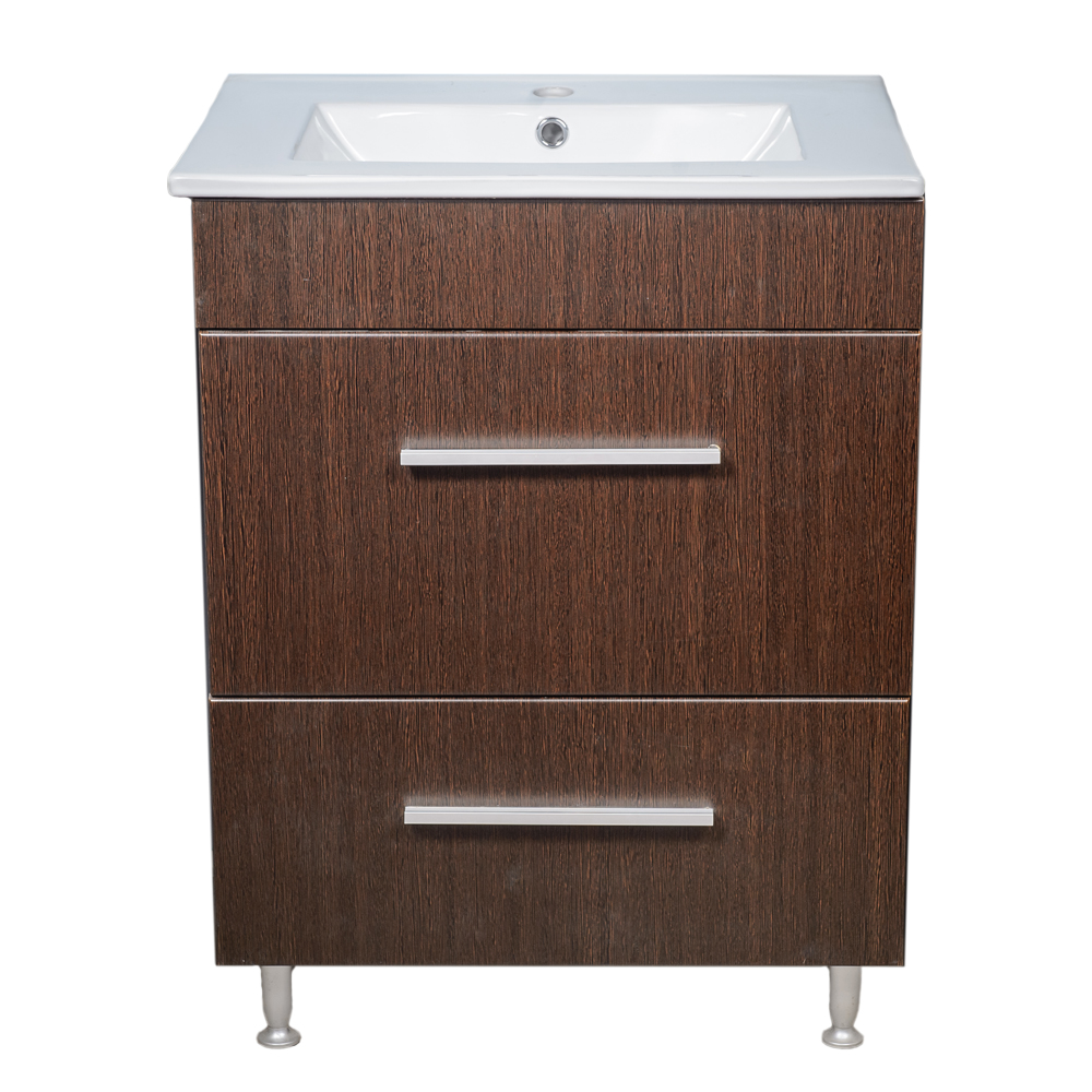 Oferte la Mobilier baie Sanitop Kronos, baza cu lavoar, MDF-PAL, wenge, 60 x 43,5 x 81 cm