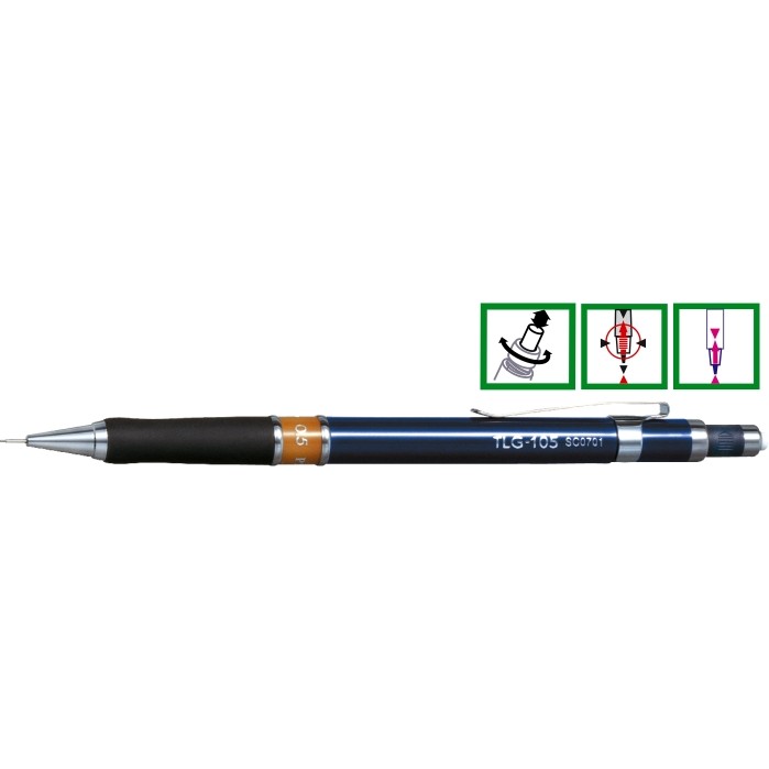 Oferte la Creion mecanic profesional PENAC TLG-105, 0.5mm, con metalic cu varf cilindric fix - inel maro