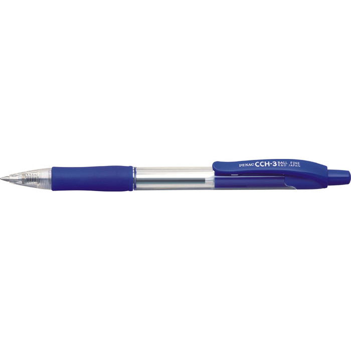 Oferte la Pix cu gel PENAC CCH-3, rubber grip, 0.5mm, corp transparent - scriere albastra
