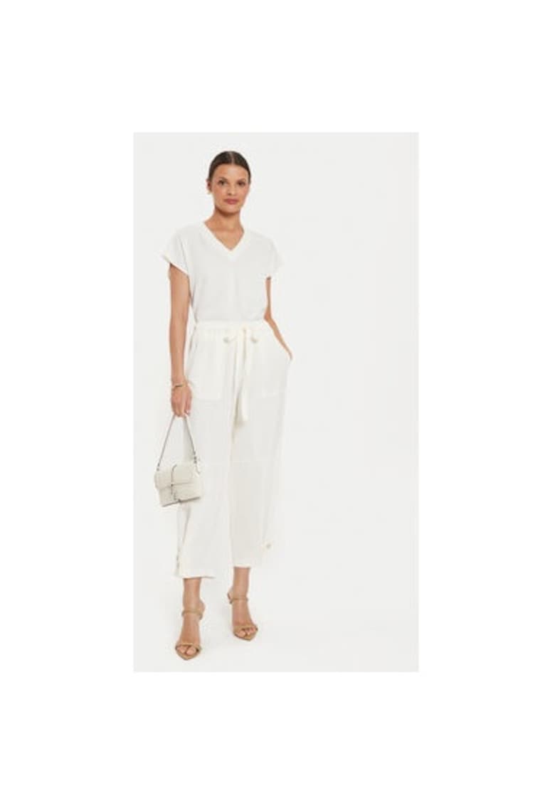 Pantaloni dama - 304591242 - Lyocell/Viscoza - Bej - Bej