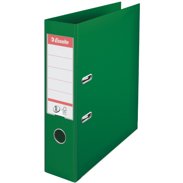 Oferte la Biblioraft A4, plastifiat PP/PP, margine metalica, 75 mm, ESSELTE No. 1 Power - verde