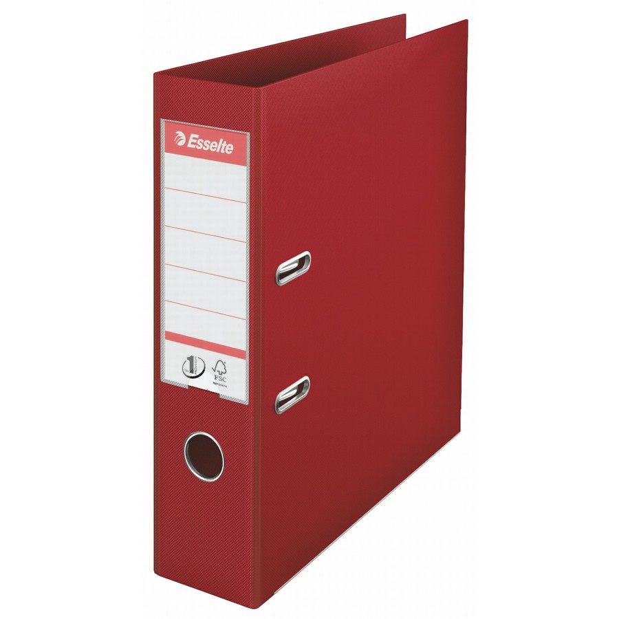 Oferte la Biblioraft A4, plastifiat PP/PP, margine metalica, 75 mm, ESSELTE No. 1 Power - visiniu