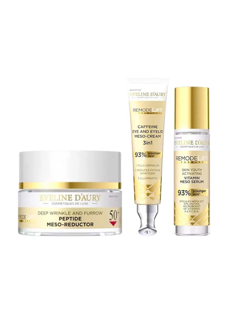 Oferte la Set Eveline D’Aury 50+ - Remodelift Therapy - cu Crema de fata 50 ml - Ser vitaminizant 30 ml si Crema pentru ochi si pleoape 20 ml