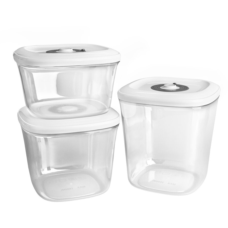 Oferte la Set 3 Recipiente pentru Vidare Z1462 Plastic Alb