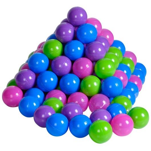Oferte la Set 100 Bile din Plastic Moale fara BPA Diametru 6CM 0 Luni+ Multicolor