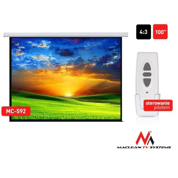 Oferte la Maclean Mc-592 Premium/Deluxe Electric Projection Screen-100’’ 4:3