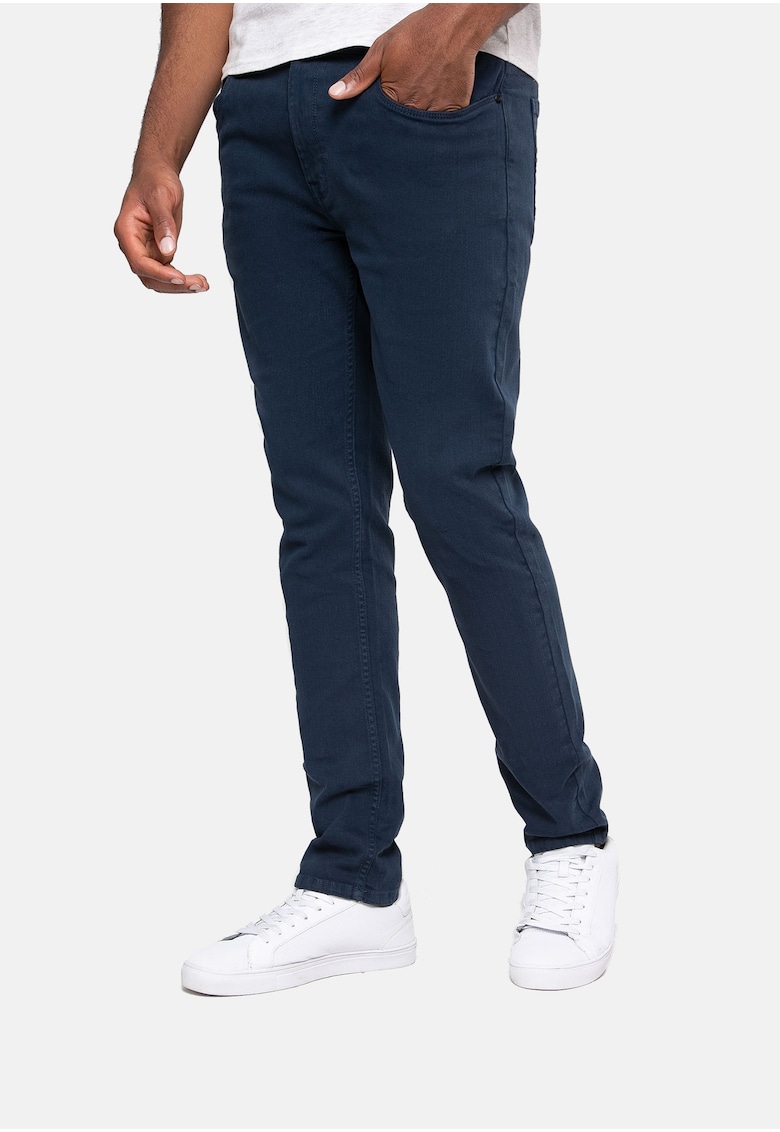 Oferte la Pantaloni conici cu 5 buzunare Parisa Slub 8323 - Albastru