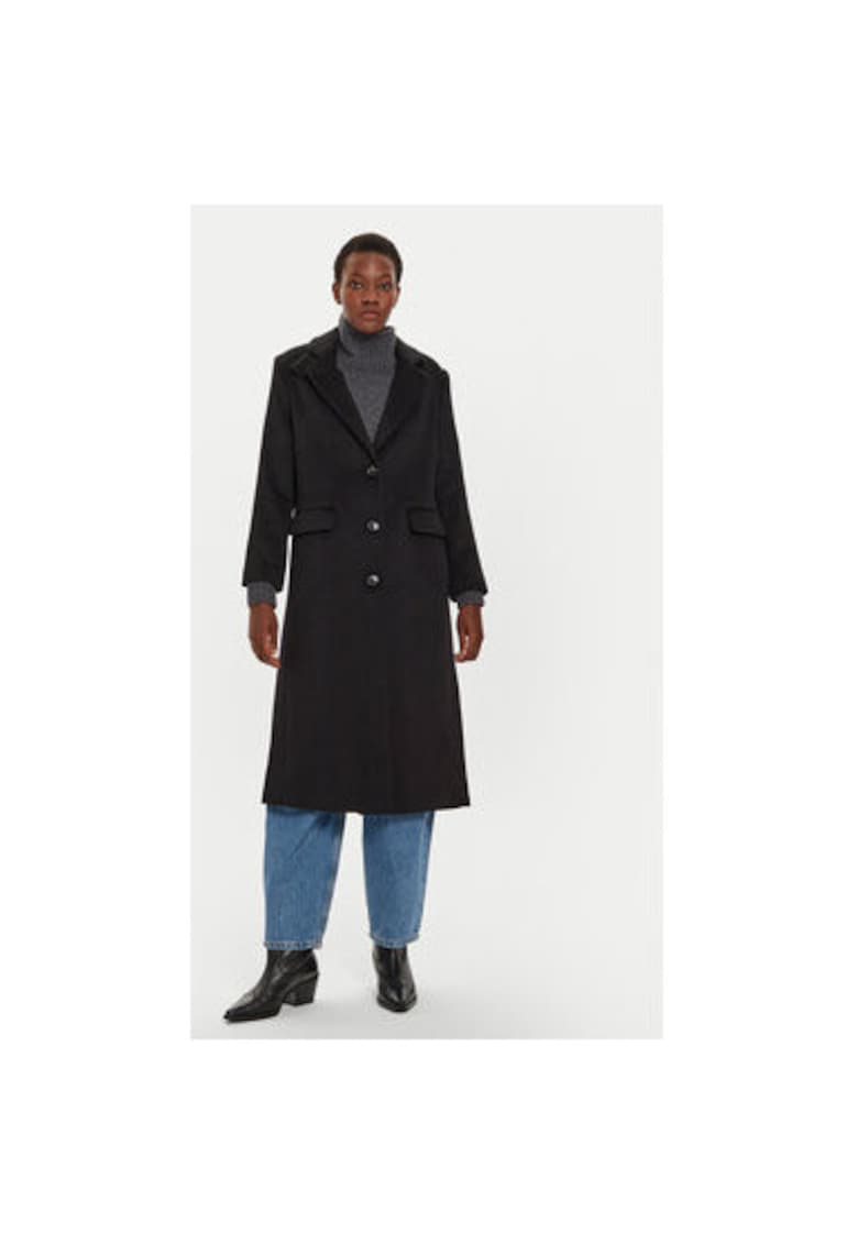 Oferte la Palton dama -  304302473 - Lana/Poliester/Viscoza - Negru - Negru
