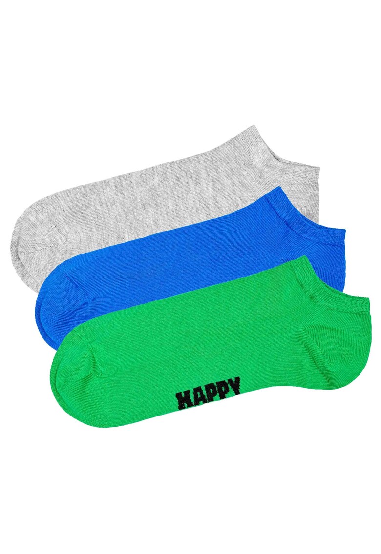 Oferte la Set de sosete unisex pana la glezna - 3 perechi - Verde/Gri/Albastru