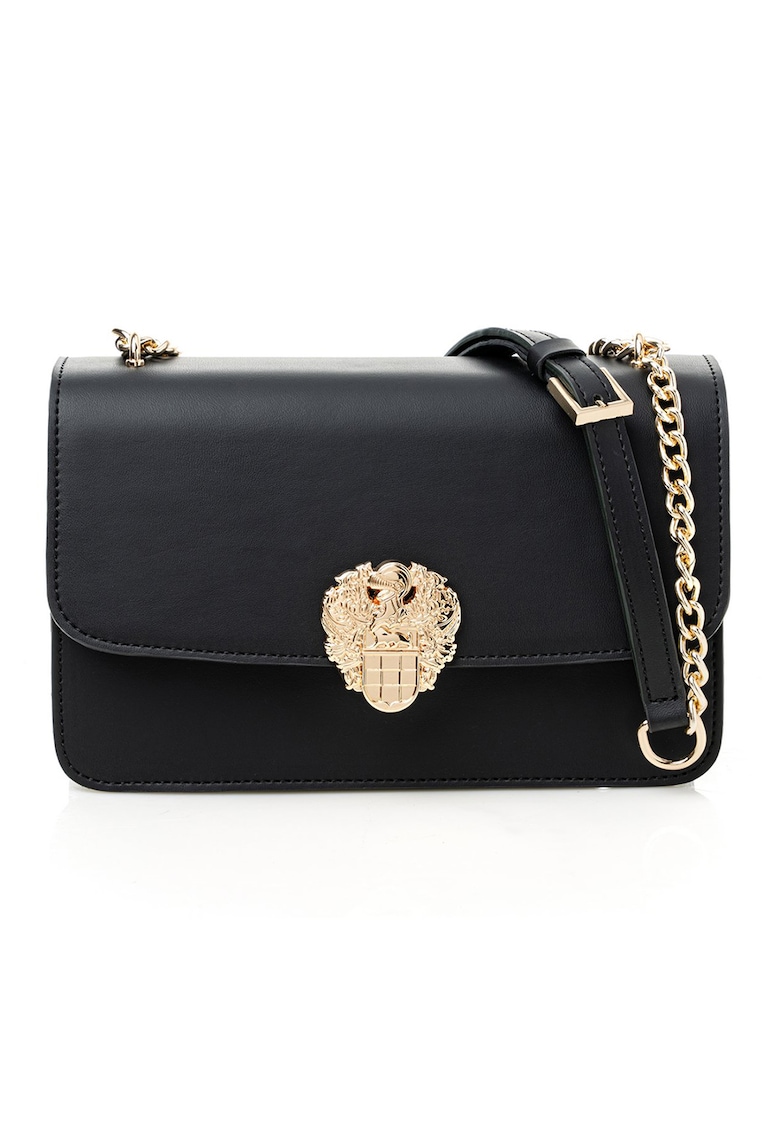 Oferte la Geanta crossbody din piele ecologica cu bareta din lant - Negru