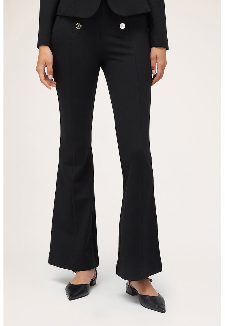 Oferte la Pantaloni evazati cu talie inalta - Negru