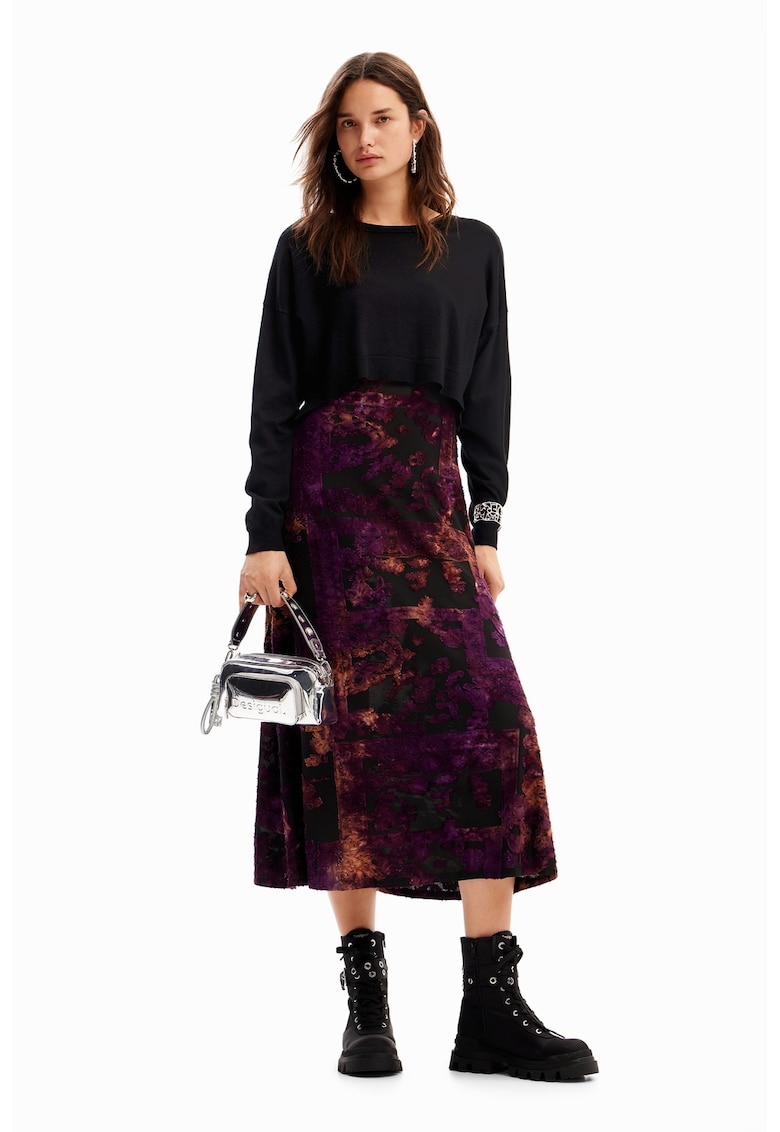 Set de bluza de trening si rochie - Negru/Rosu inchis