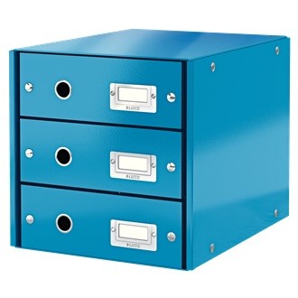 Oferte la Suport cu 3 sertare, din carton laminat, LEITZ Click & Store - albastru