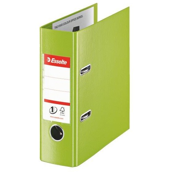 Oferte la Biblioraft A5, plastifiat PP/PP, margine metalica, 75 mm, ESSELTE - verde vivida