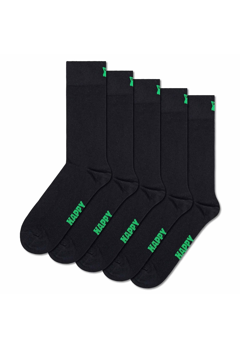 Oferte la Set de 5 perechi de sosete lungi unisex - Negru