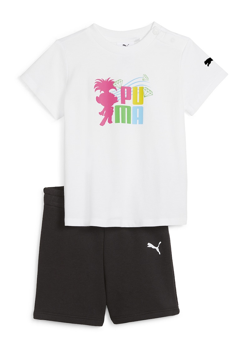 Oferte la Set de tricou cu imprimeu si pantaloni scurti - 2 piese - Alb/Negru